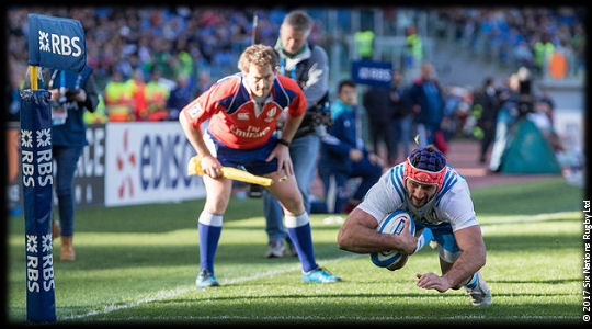 Italy France Angelo Esposito try RBS 6 Nations 2017
